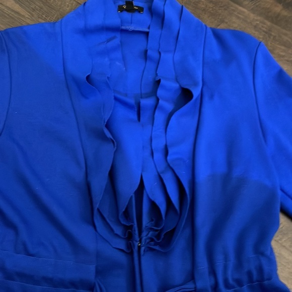 CUPIO Royal Blue Ruffle Tie Waist Open Jacket‎ Size Medium - Picture 3 of 5